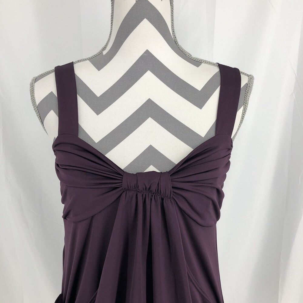Daytrip Knotted Neck Ruched Purple Tank Top Blouse Medium USA